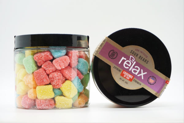 Relax Sour Gummy Bears 1500mg