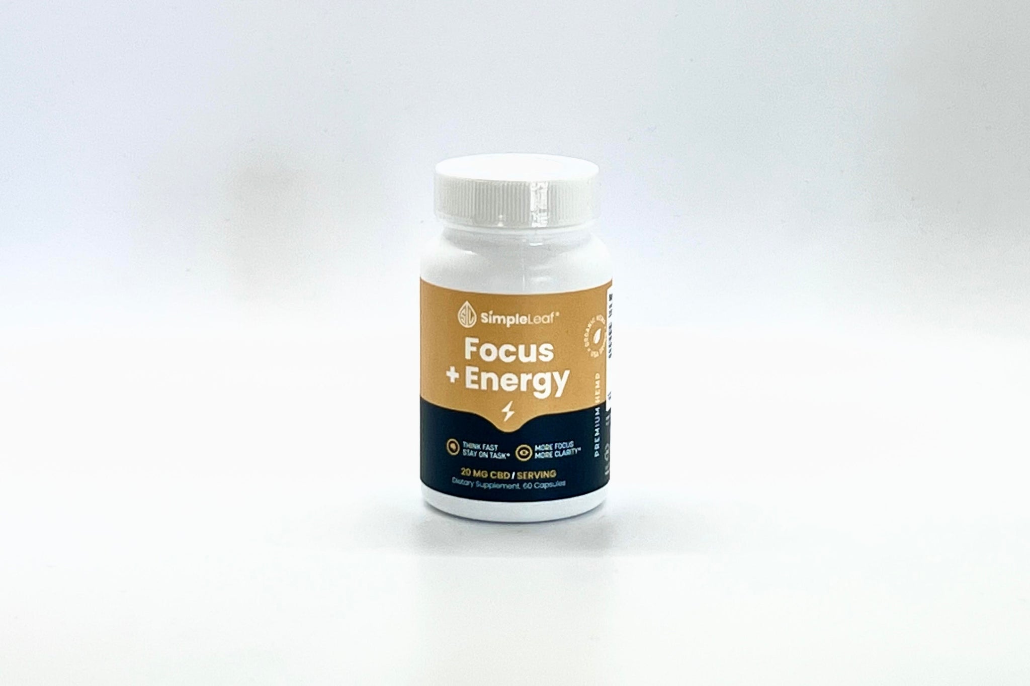 Simple Leaf Focus + Energy Capsules (1200mg, 60-day Supply)